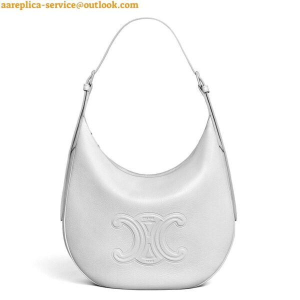 Replica Celine Heloise Cuir Triomphe Bag in White Calfskin 2