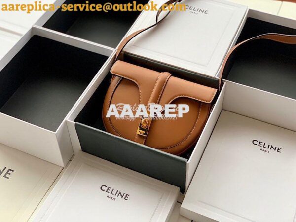 Replica Celine Small Besace 16 Bag in Natural Calfskin 188013 Tan 3