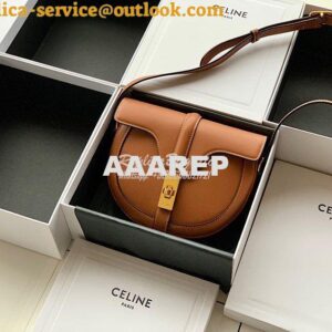 Replica Celine Small Besace 16 Bag in Natural Calfskin 188013 Tan 2