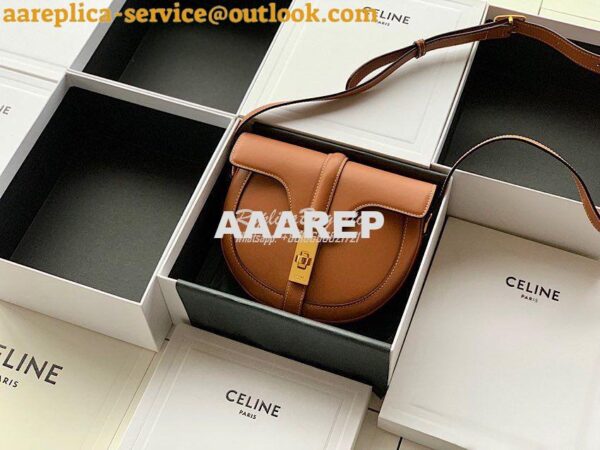 Replica Celine Small Besace 16 Bag in Natural Calfskin 188013 Tan 4