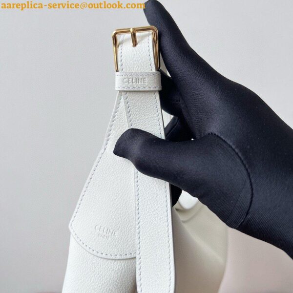 Replica Celine Heloise Cuir Triomphe Bag in White Calfskin 6