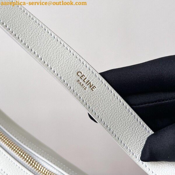 Replica Celine Heloise Cuir Triomphe Bag in White Calfskin 8