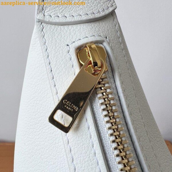 Replica Celine Heloise Cuir Triomphe Bag in White Calfskin 10