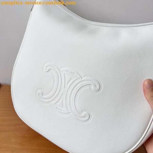 Replica Celine Heloise Cuir Triomphe Bag in White Calfskin 11