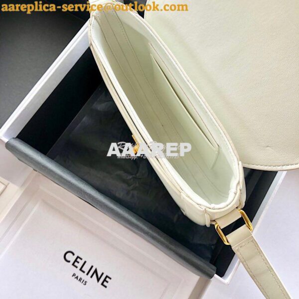 Replica Celine Small Besace 16 Bag in Natural Calfskin 188013 White 8