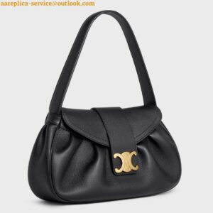 Replica Celine Medium Polly Shoulder Bag in Black Calfskin 2