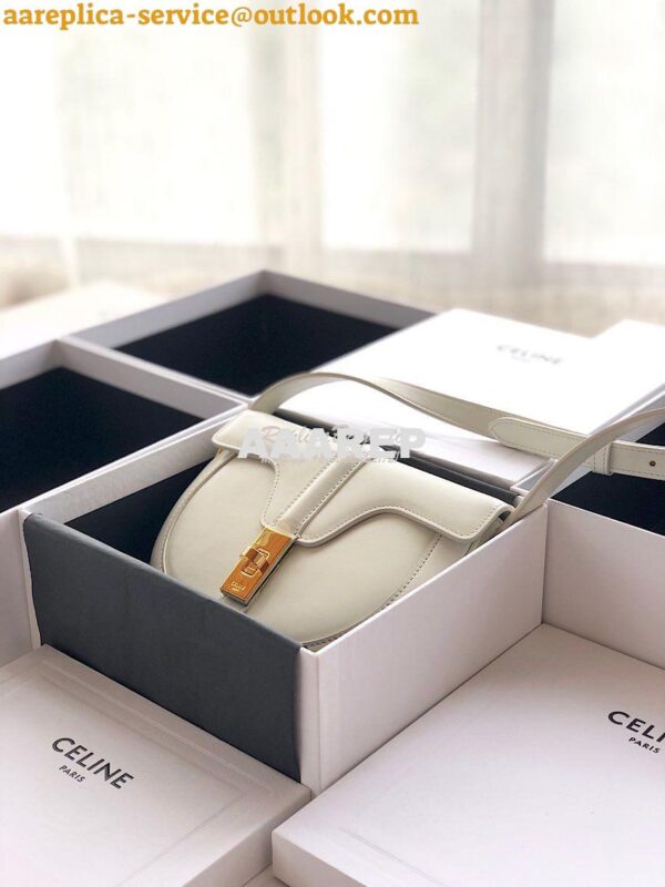 Replica Celine Small Besace 16 Bag in Natural Calfskin 188013 White 12