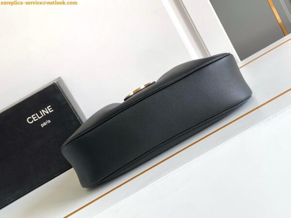 Replica Celine Medium Polly Shoulder Bag in Black Calfskin 4