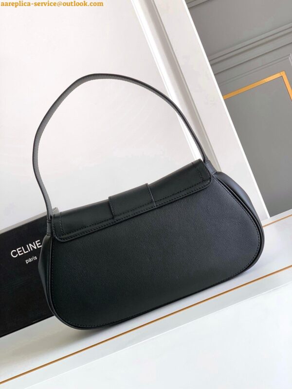 Replica Celine Medium Polly Shoulder Bag in Black Calfskin 8