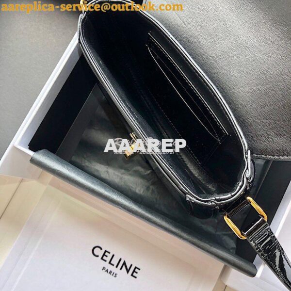 Replica Celine Small Besace 16 Bag in Patent Calfskin 188013 Black 10