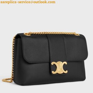 Replica Celine Medium Victoire Bag in Black Calfskin