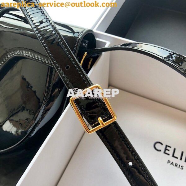 Replica Celine Small Besace 16 Bag in Patent Calfskin 188013 Black 12