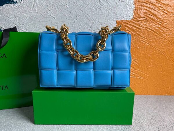 Replica Bottega Veneta BV 20206 Chain Cassette 631421 Sky Blue Gold 3