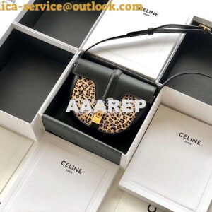 Replica Celine Small Besace 16 Bag in Pony Calfskin With Leopard Print