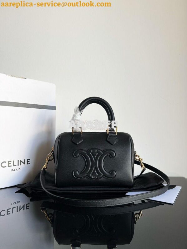 Replica Celine Small Boston In Smooth Calfskin 113773 Black 3