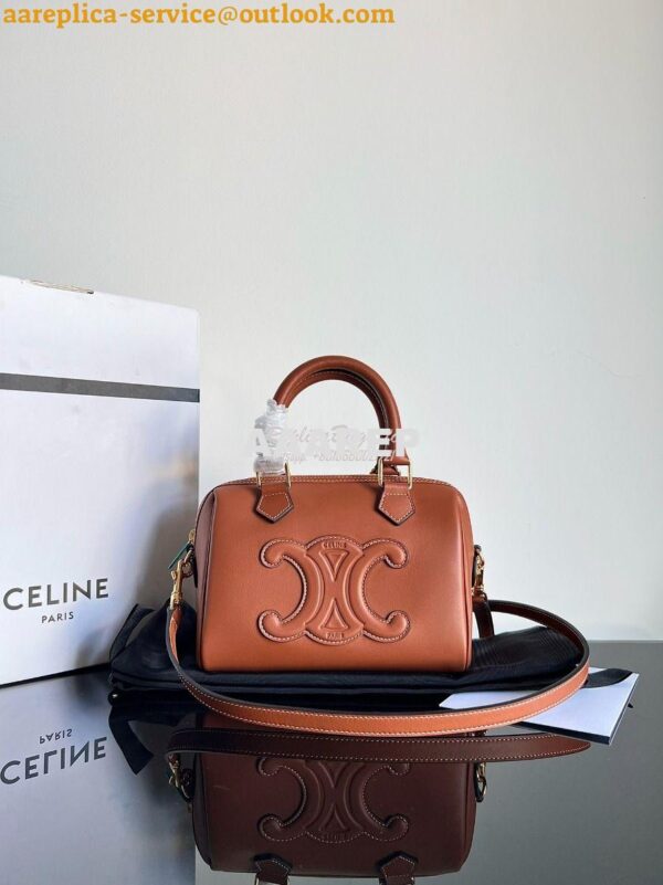 Replica Celine Small Boston In Smooth Calfskin 113773 Tan 3