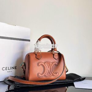 Replica Celine Small Boston In Smooth Calfskin 113773 Tan 2