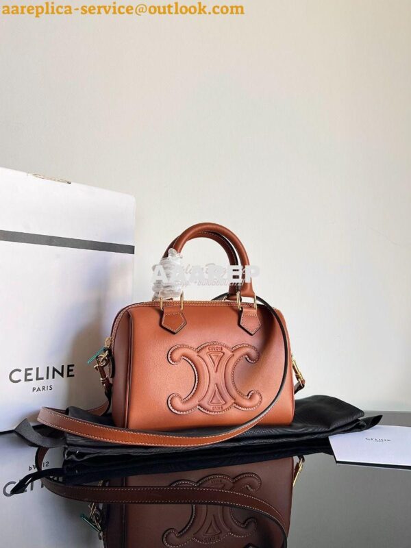 Replica Celine Small Boston In Smooth Calfskin 113773 Tan 4