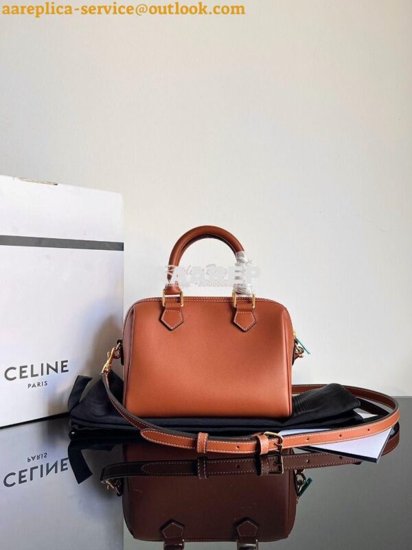 Replica Celine Small Boston In Smooth Calfskin 113773 Tan 17