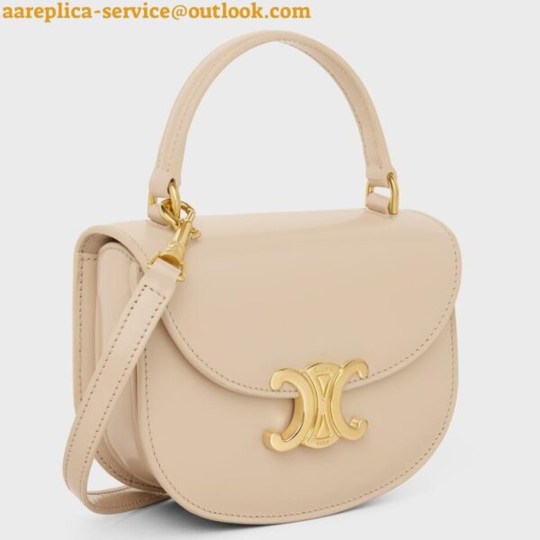 Replica Celine Mini Besace Clea Bag in Nude Calfskin 4