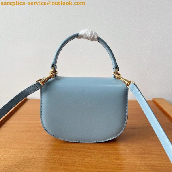 Replica Celine Mini Besace Clea Bag in Pale Blue Calfskin 6