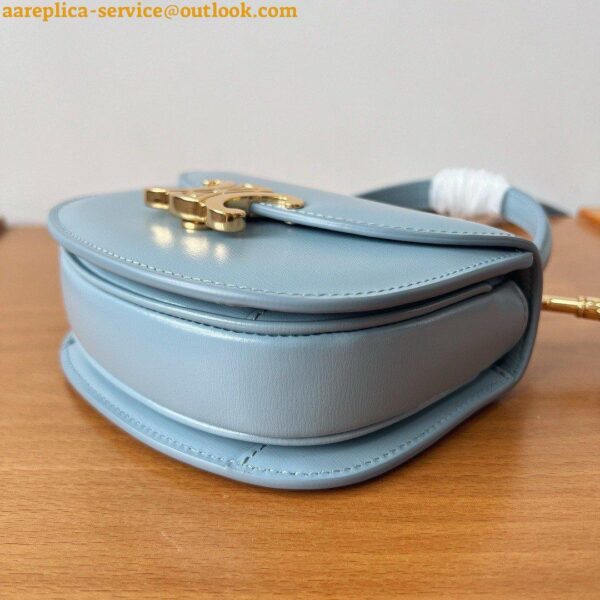 Replica Celine Mini Besace Clea Bag in Pale Blue Calfskin 13