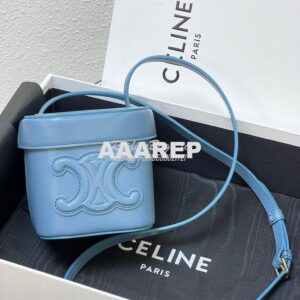 Replica Celine Small Box Cuir Triomphe In Smooth Calfskin 199263 Denim 2