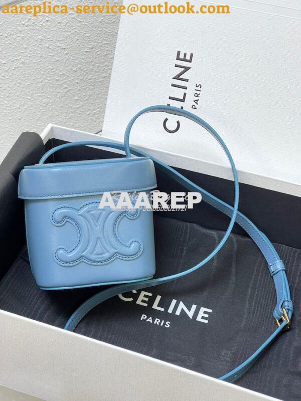 Replica Celine Small Box Cuir Triomphe In Smooth Calfskin 199263 Denim 4