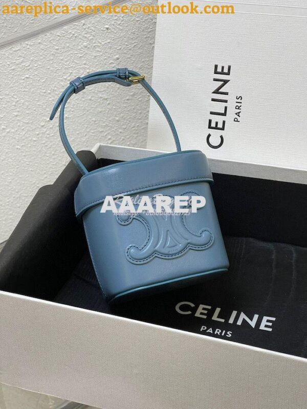 Replica Celine Small Box Cuir Triomphe In Smooth Calfskin 199263 Denim 5