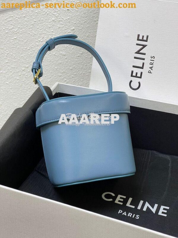 Replica Celine Small Box Cuir Triomphe In Smooth Calfskin 199263 Denim 9