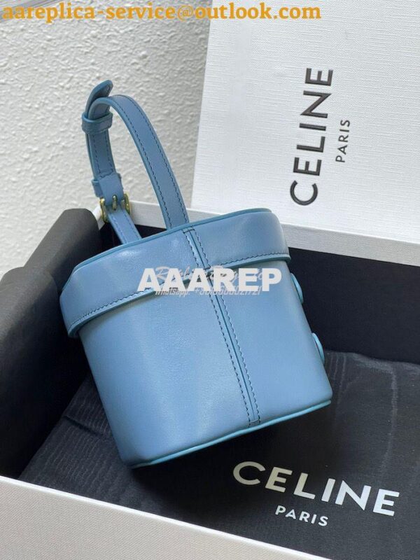 Replica Celine Small Box Cuir Triomphe In Smooth Calfskin 199263 Denim 10