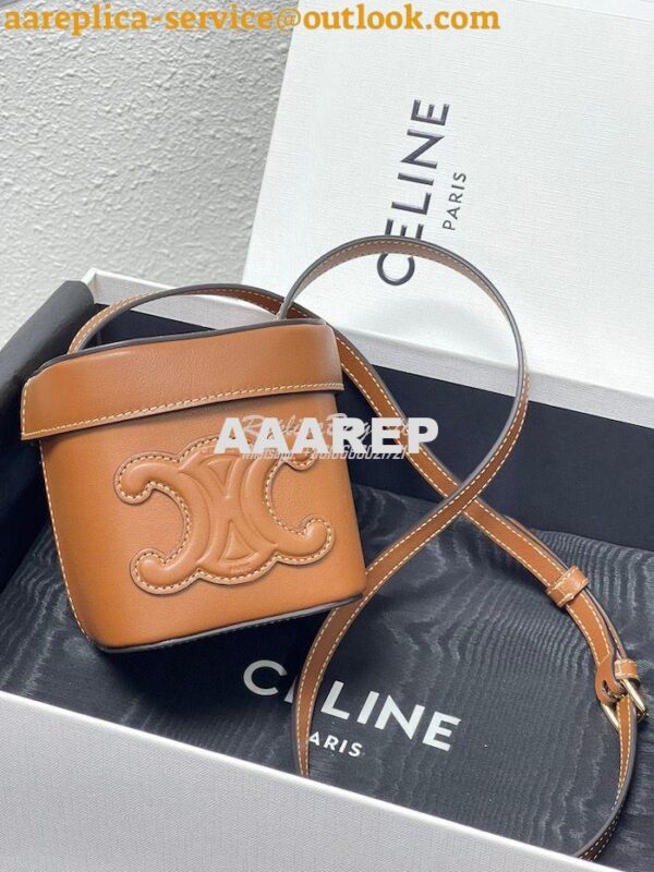 Replica Celine Small Box Cuir Triomphe In Smooth Calfskin 199263 Tan 4