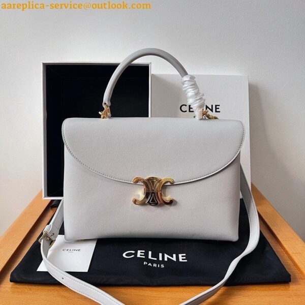 Replica Celine Nino Medium Bag in Cloudy Grey Calfskin 10