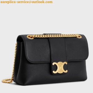 Replica Celine Teen Victoire Bag in Black Calfskin