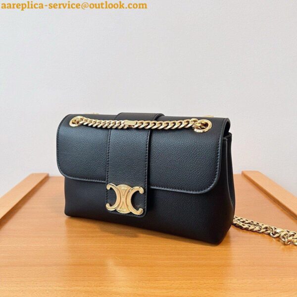 Replica Celine Teen Victoire Bag in Black Calfskin 9