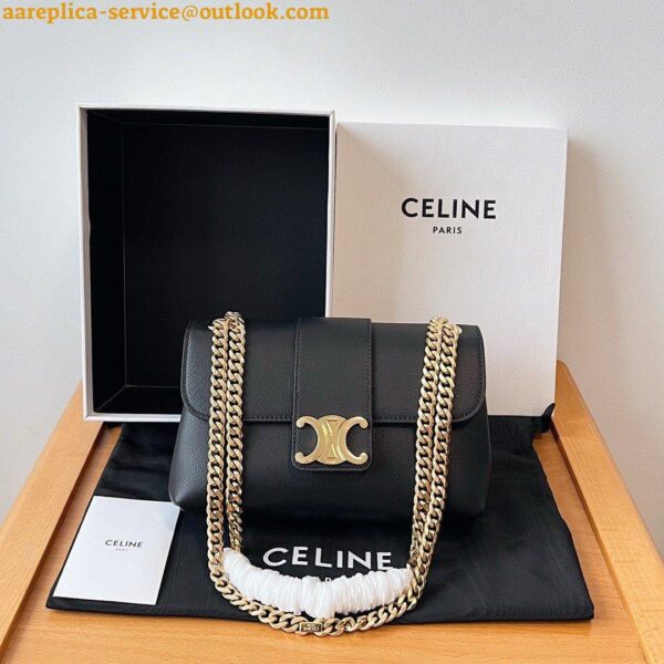 Replica Celine Teen Victoire Bag in Black Calfskin 11