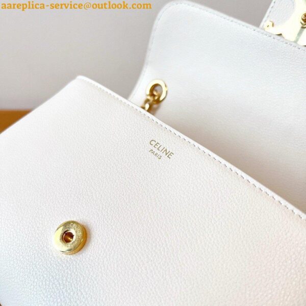 Replica Celine Teen Victoire Bag in White Calfskin 6