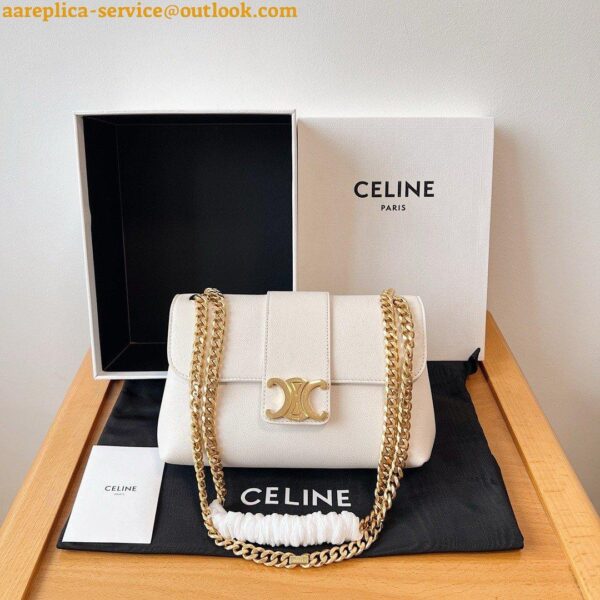 Replica Celine Teen Victoire Bag in White Calfskin 10