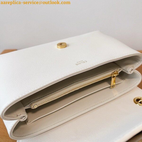 Replica Celine Teen Victoire Bag in White Calfskin 12