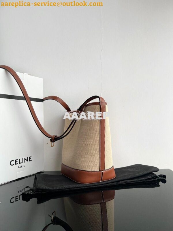 Replica Celine Small Bucket Cuir Triomphe In Textile And Calfskin 1982 9