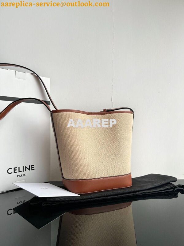 Replica Celine Small Bucket Cuir Triomphe In Textile And Calfskin 1982 13