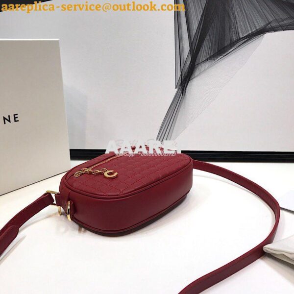 Replica Celine Small C Charm Bag In Quilted Calfskin 188363 Red 7