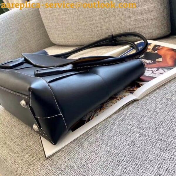 Replica Bottega Veneta Arco Medium Bag In Black Intrecciato Calfskin 5