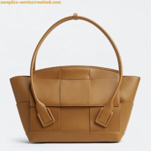 Replica Bottega Veneta Arco Medium Bag In Caramel Intrecciato Calfskin