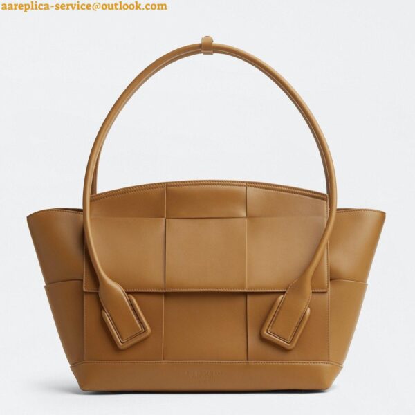 Replica Bottega Veneta Arco Medium Bag In Caramel Intrecciato Calfskin 3