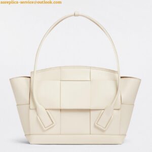 Replica Bottega Veneta Arco Medium Bag In White Intrecciato Calfskin