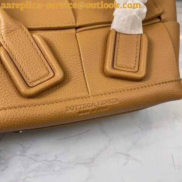 Replica Bottega Veneta Arco Mini Bag In Caramel Grained Leather 11