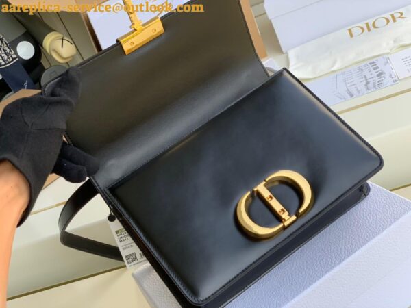 Replica Dior 30 Montaigne Medium Bag In Black Box Calfskin 11