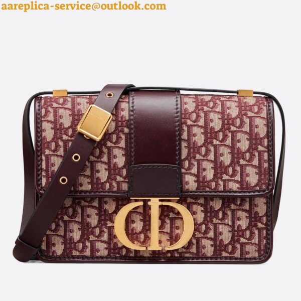 Replica Dior 30 Montaigne Medium Bag In Bordeaux Dior Oblique Jacquard 3