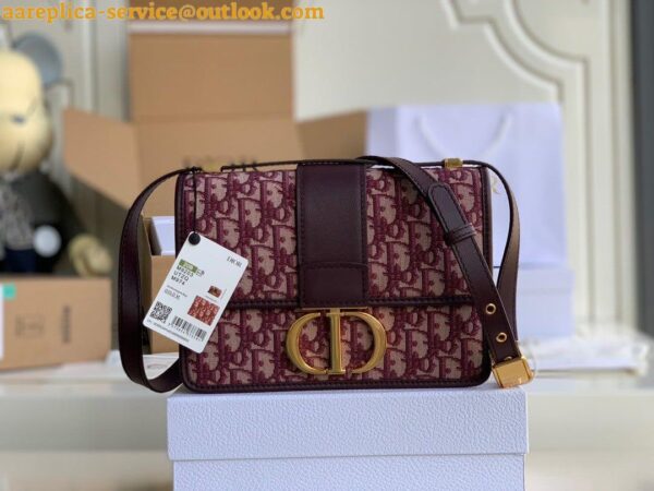 Replica Dior 30 Montaigne Medium Bag In Bordeaux Dior Oblique Jacquard 5